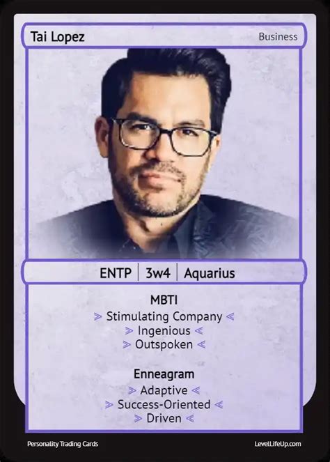 tai lopez personality type